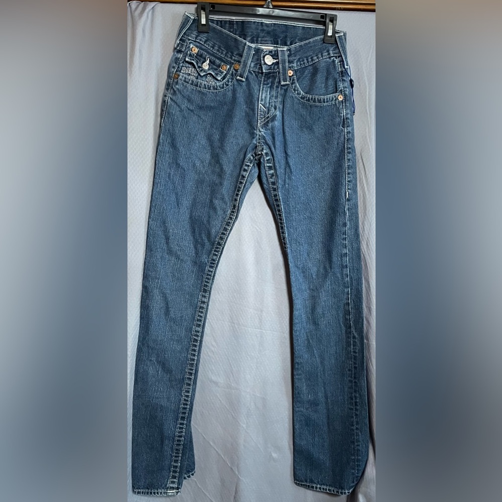 True Religion Young Men's Straight Blue Jeans